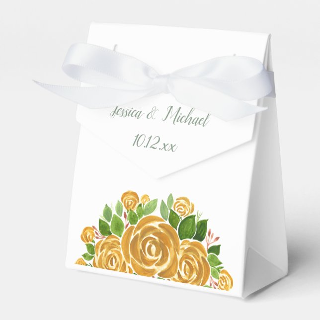 Gold Rose Favour Box (Front Side)