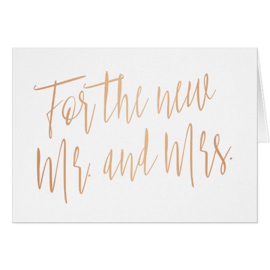 Gold rose "For the new mr. and mrs." Card