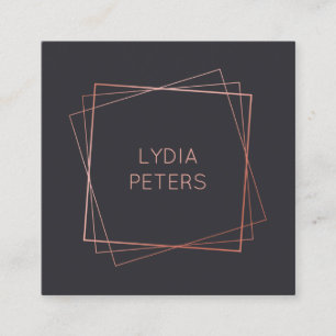 Gold Rose Frames Square Business Card