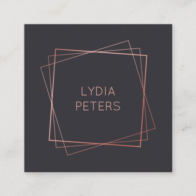 Gold Rose Frames Square Business Card (Front)