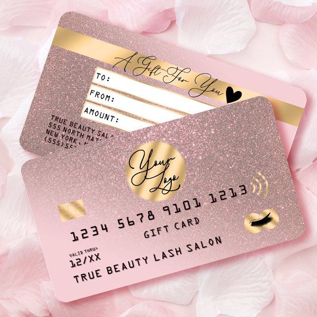 Gold Rose Glitter Credit Lashes Gift Certificate (Creator Uploaded)