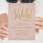 Gold & Rose Gold Birthday Party Invitation<br><div class="desc">Faux gold confetti splatters blush pink party invitation with sparkle design for surprise birthday party. Perfect for modern birthday.</div>