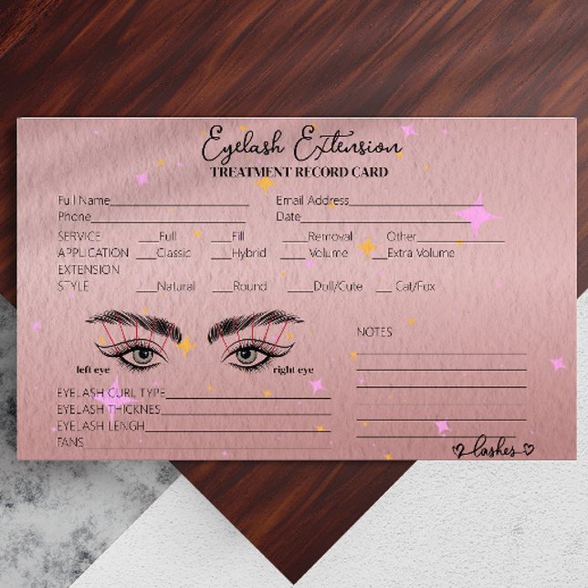 Gold Rose Lash Client Record Script Calligraphy (Gold Rose Lash Client Record Script Calligraphy)