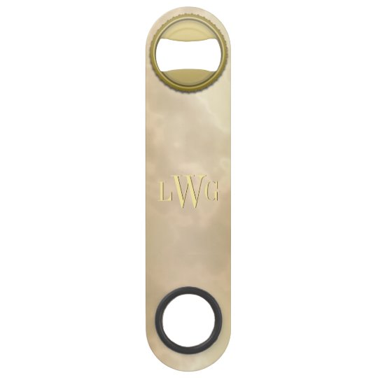 Gold Rose Marble and Bottle Cap Monogram