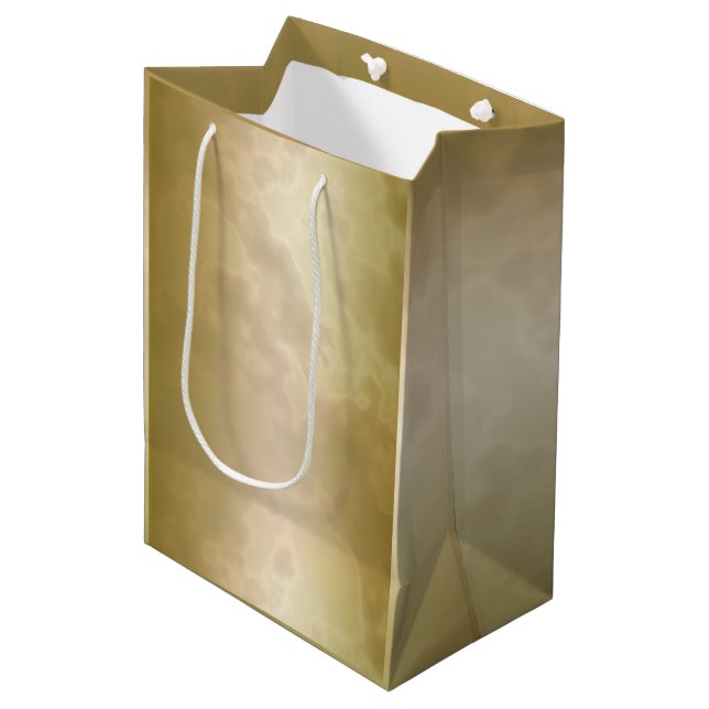 Gold Rose Marble Medium Medium Gift Bag (Front Angled)