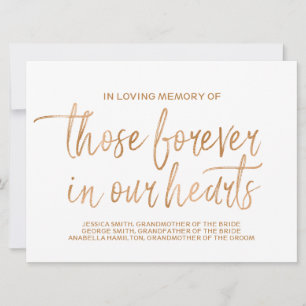 Gold Rose Memorial Sign Stylish Lettered Announcement