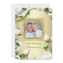 Gold Rose Photo 50th Wedding Anniversary Party