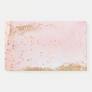 Gold Rose Pink Glitter Stars Post-it Notes