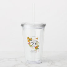 Gold Rose Ribbon 70th Birthday