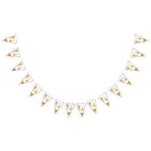 Gold Rose Ribbon Monogram  Bunting