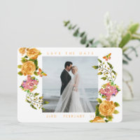 Gold Rose Ribbon Monogram Photo Wedding 