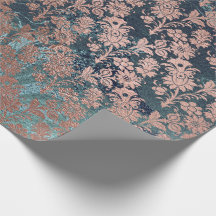 Gold Rose Royal Chic Teal Blush Metallic Floral