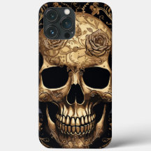 Gold Rose Skull