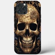 Gold Rose Skull