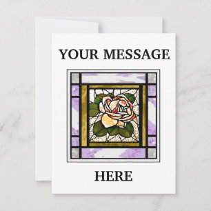 Gold Rose Stained Glass Art Deco Personalised  Card