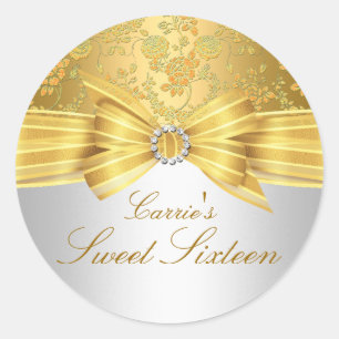 Gold Rose Sweet Sixteen Sticker