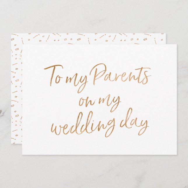 Gold Rose To my Parents Invitation (Front/Back)