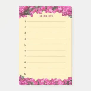 Gold Rose Tropical Flowers on Saffron List Post-it Notes