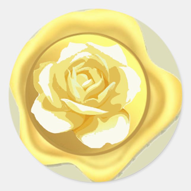 Gold Rose Wax Seal classic round sticker (Front)