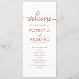 Gold Rose Wedding Order of Service Program Programme