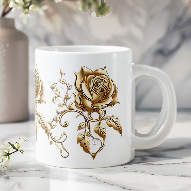 Gold Roses Giant Coffee Mug (Creator Uploaded)