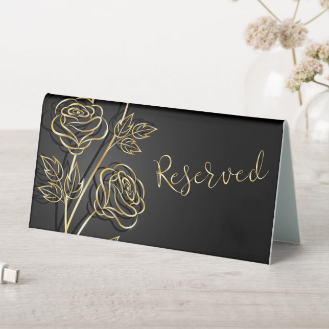 Gold Roses on Black Reserved (In SItu (Table))