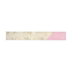 Gold Roses with Pink Wrap Around Label