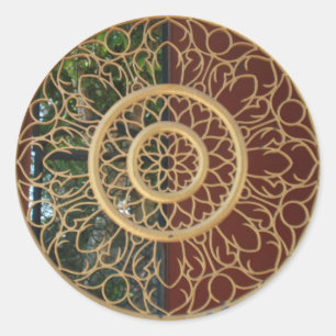 gold round delicacy classic round sticker