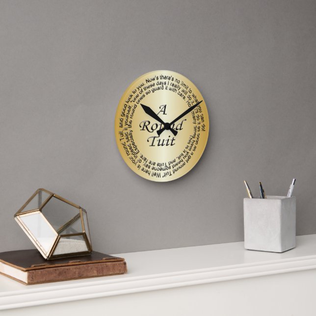 Gold Round Tuit Round Clock (Office)