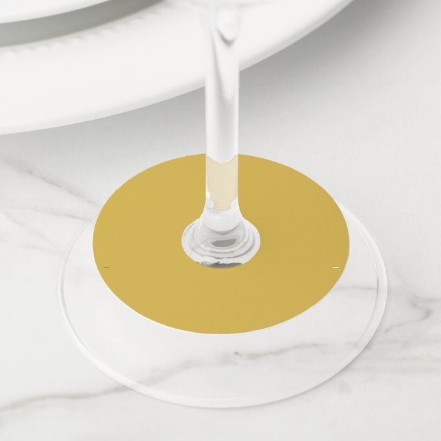 Gold Round Wine Glass Tag (Close Up)