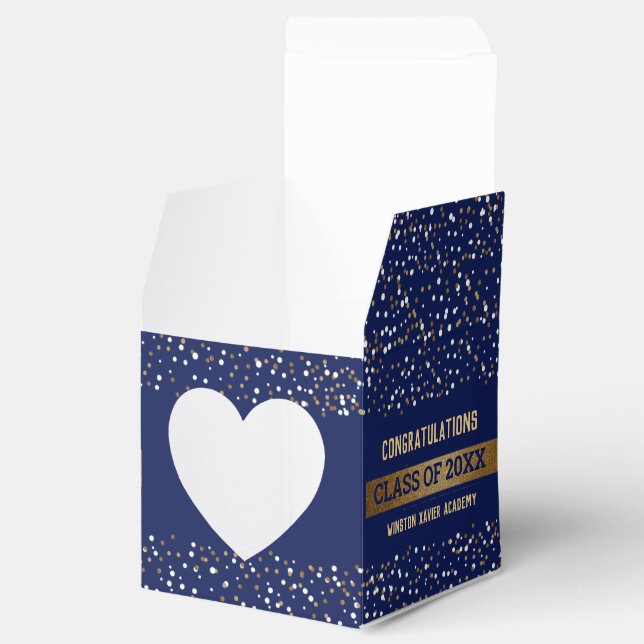Gold Royal blue Graduate Class Year Custom Favour Box (Opened)