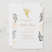Gold royal looking 5th birthday invitation card