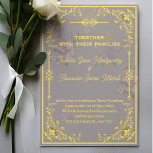 Gold Royal Wedding Invitations Customisable
