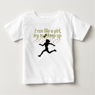 GOLD RUN LIKE A CHAMPION TRACK AND FIELD DESIGN BABY T-Shirt