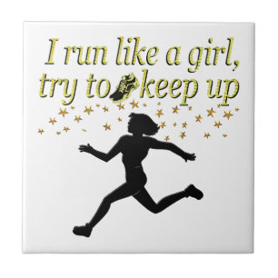 GOLD RUN LIKE A CHAMPION TRACK AND FIELD DESIGN TILE