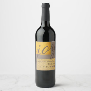 Gold Rush by LeahG Contemporary Metallic Holidays Wine Label