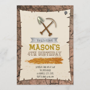 Gold rush party birthday invitation