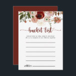 Gold Rustic Colourful Floral Bucket List Cards<br><div class="desc">These gold rustic colourful floral bucket list cards are the perfect activity for a simple wedding reception or bridal shower. The design features hand-painted marsala, pink, blush, burgundy and gold flowers with green leaves arranged into beautiful wreaths. Change the wording to suit any life event. Bucket list sign is sold...</div>
