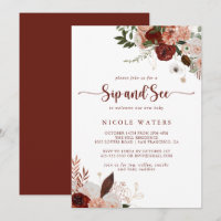 Gold Rustic Colourful Floral Sip and See