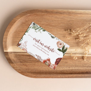 Gold Rustic Colourful Floral Wedding Website Enclosure Card