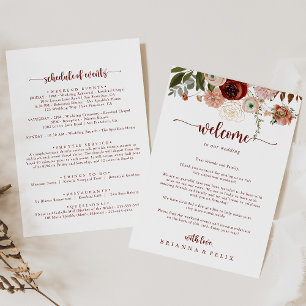Gold Rustic Colourful Floral Wedding Welcome Lette