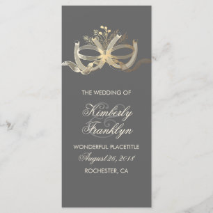 Gold Rustic Country Horseshoes Wedding Program Programme