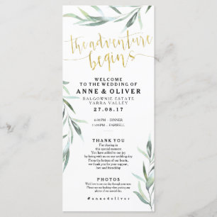 Gold Rustic Eucalyptus Wedding Program Programme