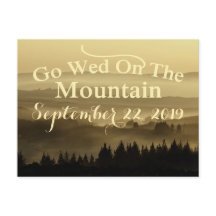 Gold Rustic Mountain Wedding Save The Date