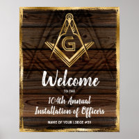 Gold Rustic Wood Masonic Welcome Party