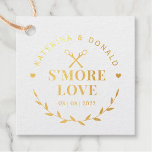 Gold S’more Love Wedding Favour Tags
