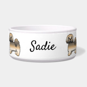 Gold Sable Lhasa Apso Cartoon Dog & Name