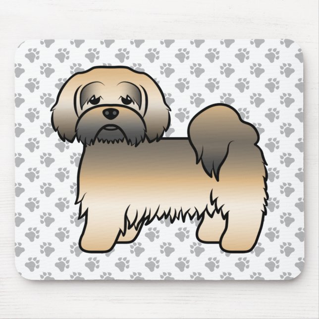 Gold Sable Lhasa Apso Cute Cartoon Dog Mouse Mat (Front)