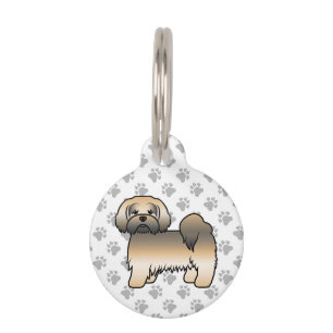 Gold Sable Lhasa Apso Cute Dog & Pet's Info Pet Tag