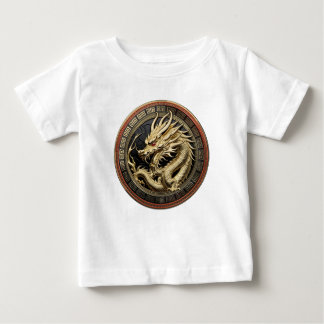 Gold Sacred Eastern Dragon Medallion Baby T-Shirt